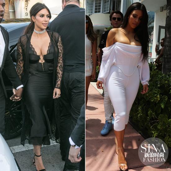 沒有孕肚的金-卡戴珊也會(huì)高級(jí)的秀性感，偶爾還扮個(gè)小清新