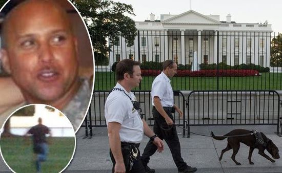 右上圖為岡薩雷斯，右下圖為他跑向白宮。