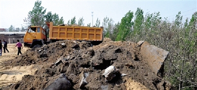 垃圾將生態(tài)涵養(yǎng)林給埋住了。