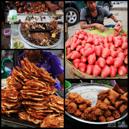 緬甸，繽紛的街邊平民小吃