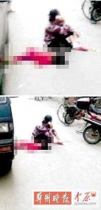 　媽媽哭著坐在旁邊打電話，孩子的爸爸還在三門峽打工。