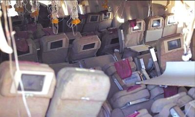 7日，美國舊金山，失事客機內(nèi)景曝光。圖/CFP