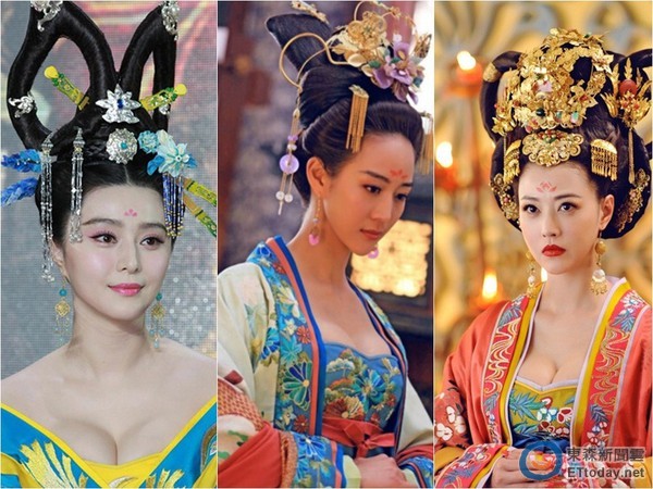 范冰冰、張鈞甯、周海媚，在《武媚娘》中爆乳演出