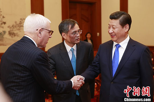 10月23日，中國國家主席習近平在北京釣魚臺國賓館會見清華大學經濟管理學院顧問委員會海外委員。