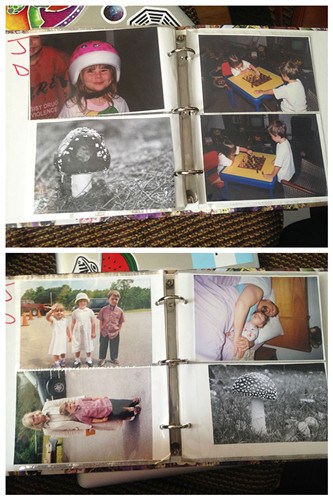 圖五：這位老爹最神的是，把一棵蘑菇的照片放進(jìn)了家庭相冊(cè)里，真正地作為家人來對(duì)待。