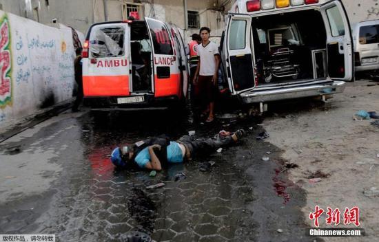 資料圖：加沙，以色列戰(zhàn)機(jī)轟炸一處市場(chǎng)，造成至少17名巴勒斯坦人死亡，200多人受傷。