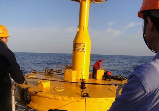 資料圖：中國(guó)正在部署海洋浮標(biāo)